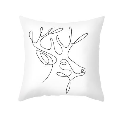 China Wearable White Handmade Super Soft Pillow Cover Cushion Deer Pattern Cushion Cover for sale