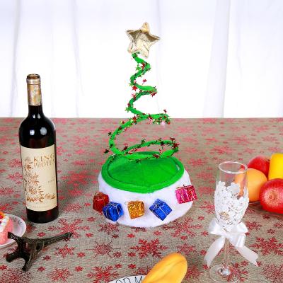 China Christmas Decoration Christmas Tree Shape Elf Hat Gift Star Shinning Hat for sale