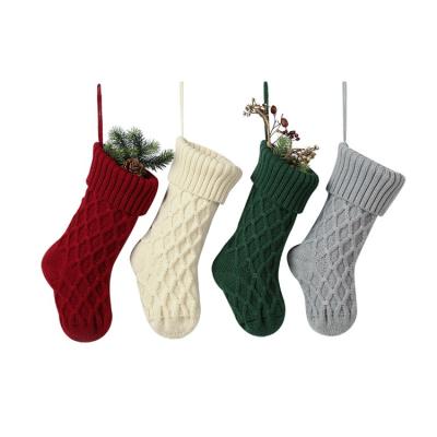 China Acrylic Neatly Made Knitted Christmas Storing Sack Christmas Tree Decor Gift Bag for sale