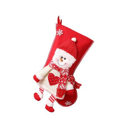 China Acrylic Crochet Decoration Socks Christmas Home Decoration Kid Candy Bag for sale