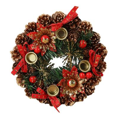 China Decro Leaf Decoration Wreath Door 23cm Autumn Wreath Christmas Decoration Thanksgiving Garland Window Restaurant Home Christmas Maple for sale