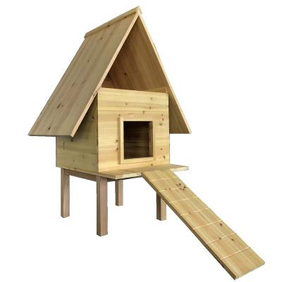 China New Windproof Pet Room Large Outdoor Solid Wood Kennel Double Layer Multifunctional Pet House for sale