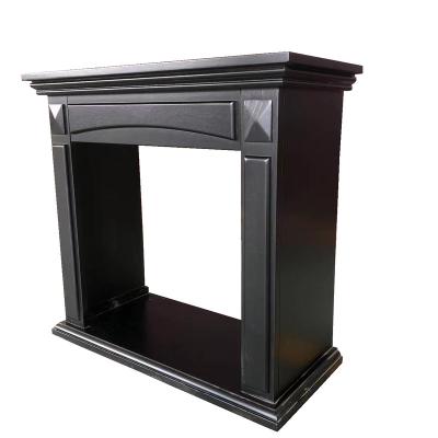 China 2021Hot Selling Modern Style American Oak Solid Wood Black Small Fireplace Mantel Without Core Edgeless Fireplace for sale