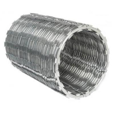 China Wall Protection BTO-22 Galvanized Razor Wire Coils / Concertina Razor Barbed Wire Price Per Roll for sale