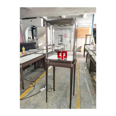 China Fashionable high-end customization of jewelry shop display cabinet metal stainless steel jewelry display cabinet Shangyuan for sale