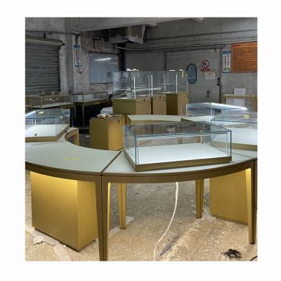 China Custom Famous Glass Mall Jewelry Stainless Steel Luxury Watches Store Display Cabinets Customize for sale