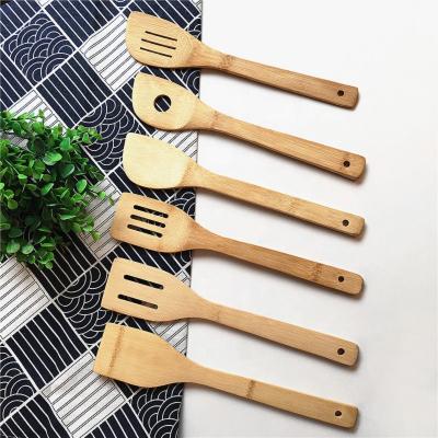 China Sustainable Wooden Cooking Spoons and Spatulas for Kitchen Tools, Perfect for Cookware Non-Stick Pan and Bamboo 6 Piece Utensil Set for sale