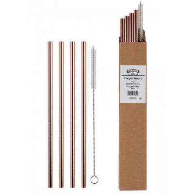 China Straw With Cleaning Brushes Disposable Copper Drinking Set for sale