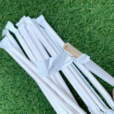 China CLASSIC All Nature Bamboo Material Individually Wrapped Bamboo Straw With Customized Logo for sale