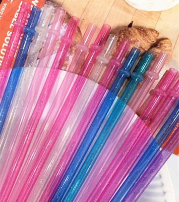 China Hot Selling Mixed Reuseable Color Eco-friendly Reusable Plastic Transparent Thick Drinking Straws For Home Party Use for sale