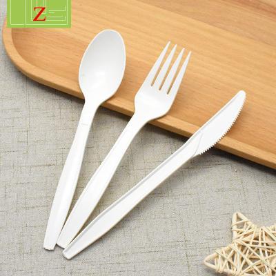 China Composable Disposable Cutlery PLA Biodegradable Cutlery Set Eco Friendly Travel Restaurant Tableware Cutlery Set for sale