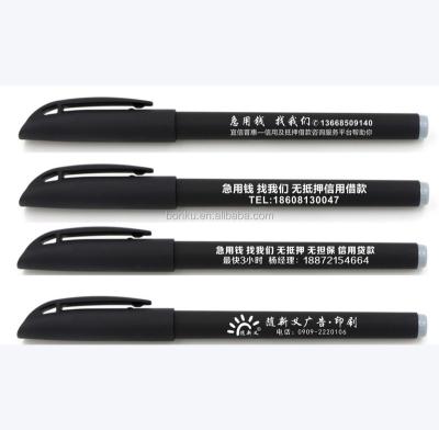 China office & School Pen Low MOQ Soft Touch Feeling Printed Gel Ink Plastic Promotional Rubber Pen for sale