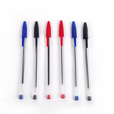 China Plastic Simple Stick Ballpoint Pen Promotional Pen With Clear Ballpoint Pen for sale