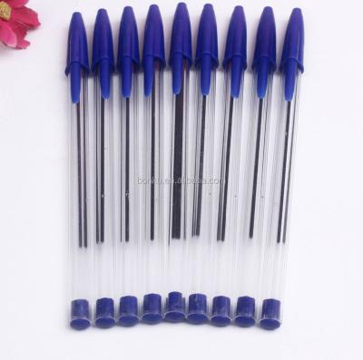 China office & School Pen Bulk Cheap Plastic Single Crystal Plastic Ballpoint Pen for sale