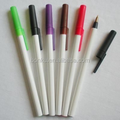 China office & School Pen White Barrel Single Stick Ballpoint Pen , Cheap Long Stick Writing Pen for sale