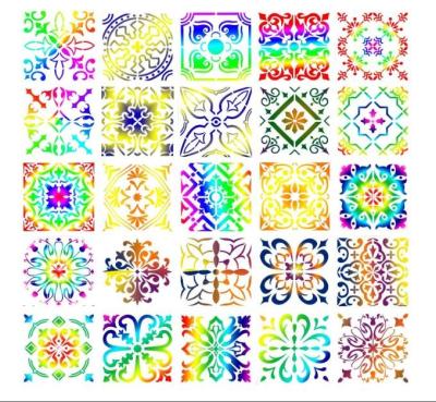 China Promotional Gift Use Painting Stenciling For Floor Wall Tile Burning Art And Craft Supply Reusable Wood Mandala Template Fabric for sale