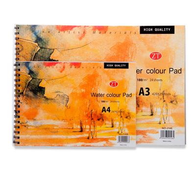 China Portable/Convenient Custom A3 A4 A5 Sketchbook Watercolor 300gsm Drawing Paper Pad For Painting for sale