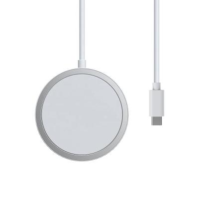 China 15W Magnetic Qi Wireless Charger For iPhone 12 Magnetic Small Bigger Cell Phone ABS USBC Qi Wireless Charger 15W Max Fast Charging Pad Desktop For Apple iPhone 12 MagSafe for sale