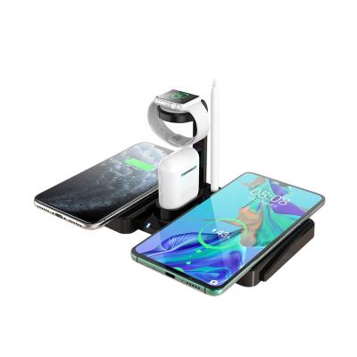 China Wireless Charging Phones 4 in 1 Station Qi 26W Wireless Phone Watch Earphone Dock Stand Charger Station for Apple iPhone iWatch AirPods for sale