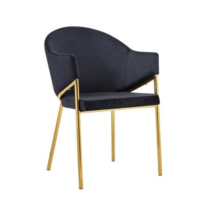 China Velvet Cooling Chair With Armest Dining Furniture Design Gold Dining Chair Luxury Hotel Chairs for sale