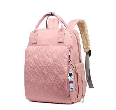 China Large Capacity Water Resistant Pink Baby Diaper Bag Double Layer Storage Bag Portable Clothing Cloth Take Out Zipper Package for sale