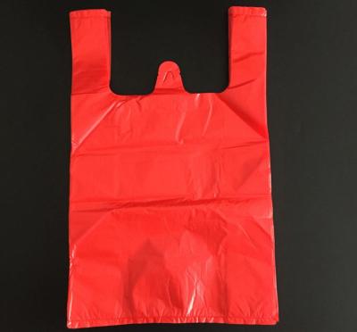 China Biologisch abbaubare HDPE-/LDPE-T-Shirts, Kunststoff-Singlet-Taschen für andere Haushaltsprodukte zu verkaufen