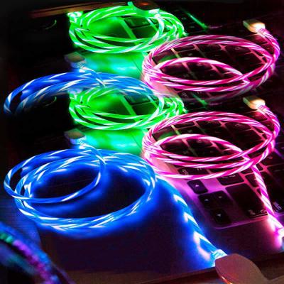 China High Quality 3FT Fast Charging Speed ​​1m LED Light USB Micro USB LED Flooding Glowing Cable For Mobile Phone for sale