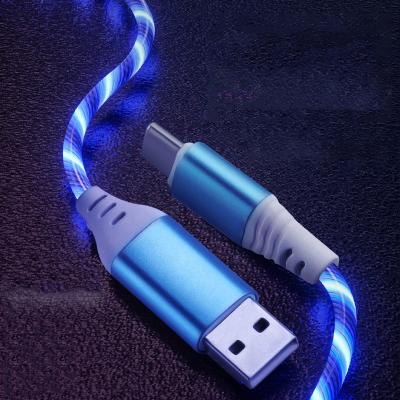 China Fast Charging Speed ​​Amazon 2020 LED Glow Flowing Micro USB C Data USB C USB Charger Cable LED Cable For iPhone for sale