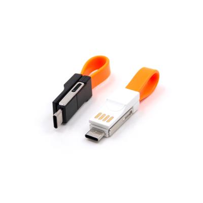 China Agriculture Mobile Phone Cable Usb 2.0 Cable Flat Cable Key Chain Magnetic Data Line Promotion Gift for sale