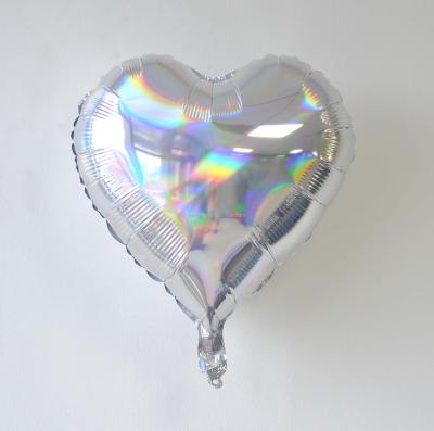 China 18 inch heart shape decoration iridescent foil balloons for sale