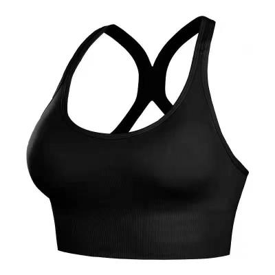 China Breathable Women's Sports Underwear Sports Shockproof Training Bra With Pad Workout Push Up Gym Fitness Yoga Sports Running Bra for sale