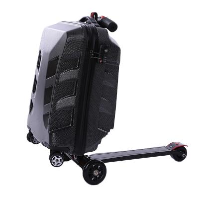 China PC 21 Inch Password Lock Aluminum Scooter Luggage Suitcase With Wheels Rolling Luggage Travel Trolley Case for sale