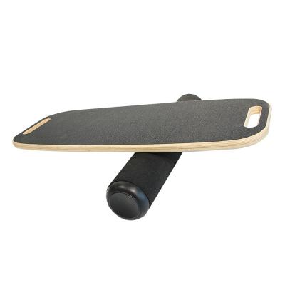 China Fitness Advanced Yoga Exercise Roller Improve Nature Trainer Fitness Equipment Application Stretch Wooden Board Balance Board for sale