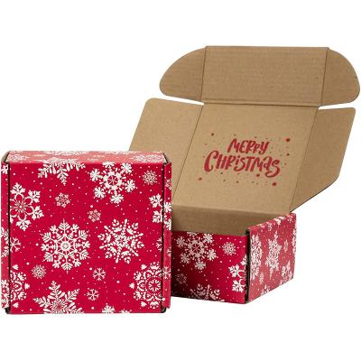 China Recyclable Customized Colored Small Christmas Gift Kraft Corrugated Mailing Mailer Box for sale