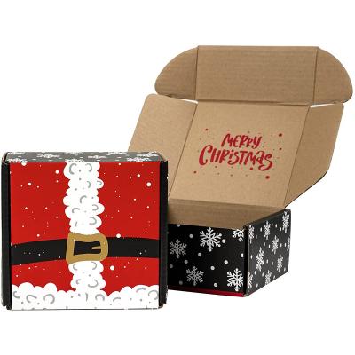 China Recyclable Logo Printed Foldable Christmas Mailing Box Custom Clothing Announcement Gift Packaging Box Corrugated Shipping Cardboard for sale