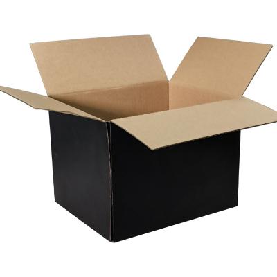 China Recyclable custom logo cardboard matte black corrugated shipping paper box for packing delivery for sale