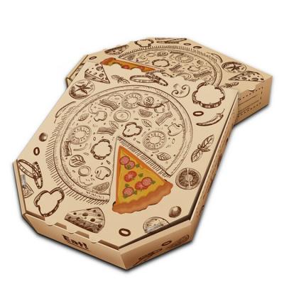 China Eco cheap wholesale recyclable 9 10 12 14 15 16 18 inch pizza corrugated box custom printed pizza slice packing box with logo for sale