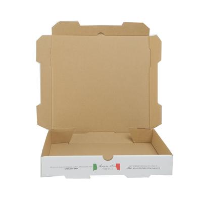 China Cheap Recyclable 12 Inch 35 Cm Brown Pizza White Corrugated Cardboard Boxes Custom Paper Pizza Boxes Box Wholesale Supplier for sale