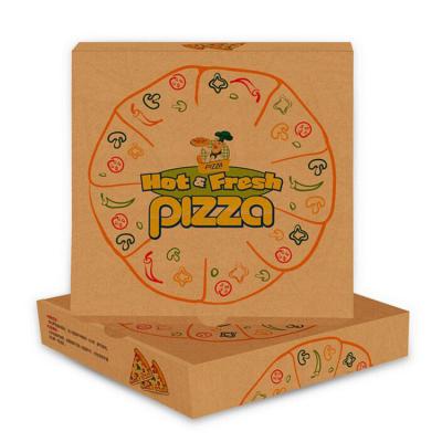 China Food grade Recyclable cheap flute size Para de caja pizza design corrugated paperboard cardboard custom printed pizza packaging box for sale