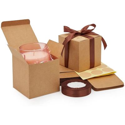 China Small 4x4x4 Inch Brown Kraft Paper Packaging Gift Boxes Recyclable for sale