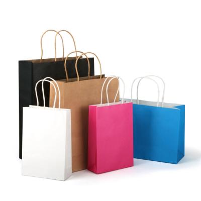 China Recyclable Full Color Reusable Reusable Square Bottom Food With Handle White Paper Bag Kraft Paper Bags for sale