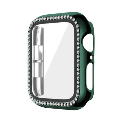 China Silicone Cover Case For Apple Watch 7 6 4 5 3 2 Bumper Cover Case 44mm 45mm 38mm 42mm Bling Diamond Smart Watch Screen Protector Se for sale