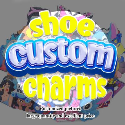 China Wholesale Custom Croc Shoe Charms Clog Charm PVC/Metal/Resin/Plastic Decoration Charms Cartoon Decoration Accessories For Shoes for sale