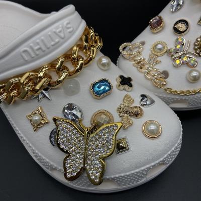 China Clog Charm Wholesale Clog Charms Metal Bling Designer Luxury Clog Charms A Accessories For Croc Clogs for sale