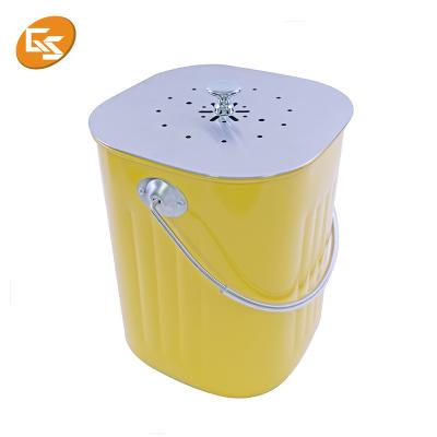 China Matt Lid Stainless Steel Home Eco-Friendly Sustainable Vegetable Garden Compost Bin With Filter for sale