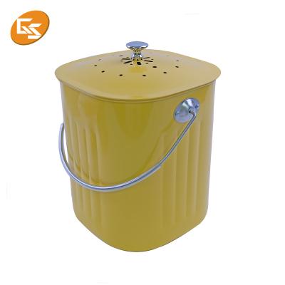 China Newest Sustainable Indoor Kitchen Countertop Odorless Compost Pail Bucket for sale