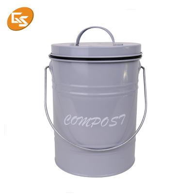 China Sustainable Food Waste Recycle Composting Bin Metal Kitchen Compost Bin for sale