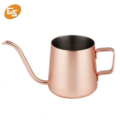 China Sustainable Factory Custom Copper Stainless Steel Latte Bartender Pour Over Drip Coffee Pot for sale