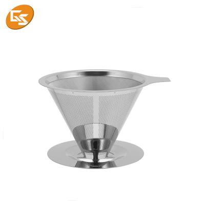 China Sustainable Hot Sale Stainless Steel Coffee Filter Dispenser Reusable Paperless Wire Mesh for sale