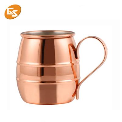 China Sustainable Stainless Steel Moscow Mule Mug 100% Pure Copper Mug for sale